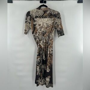 Tahari brown wrap dress size XS